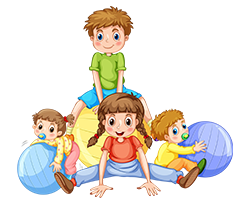 Children playing illustration